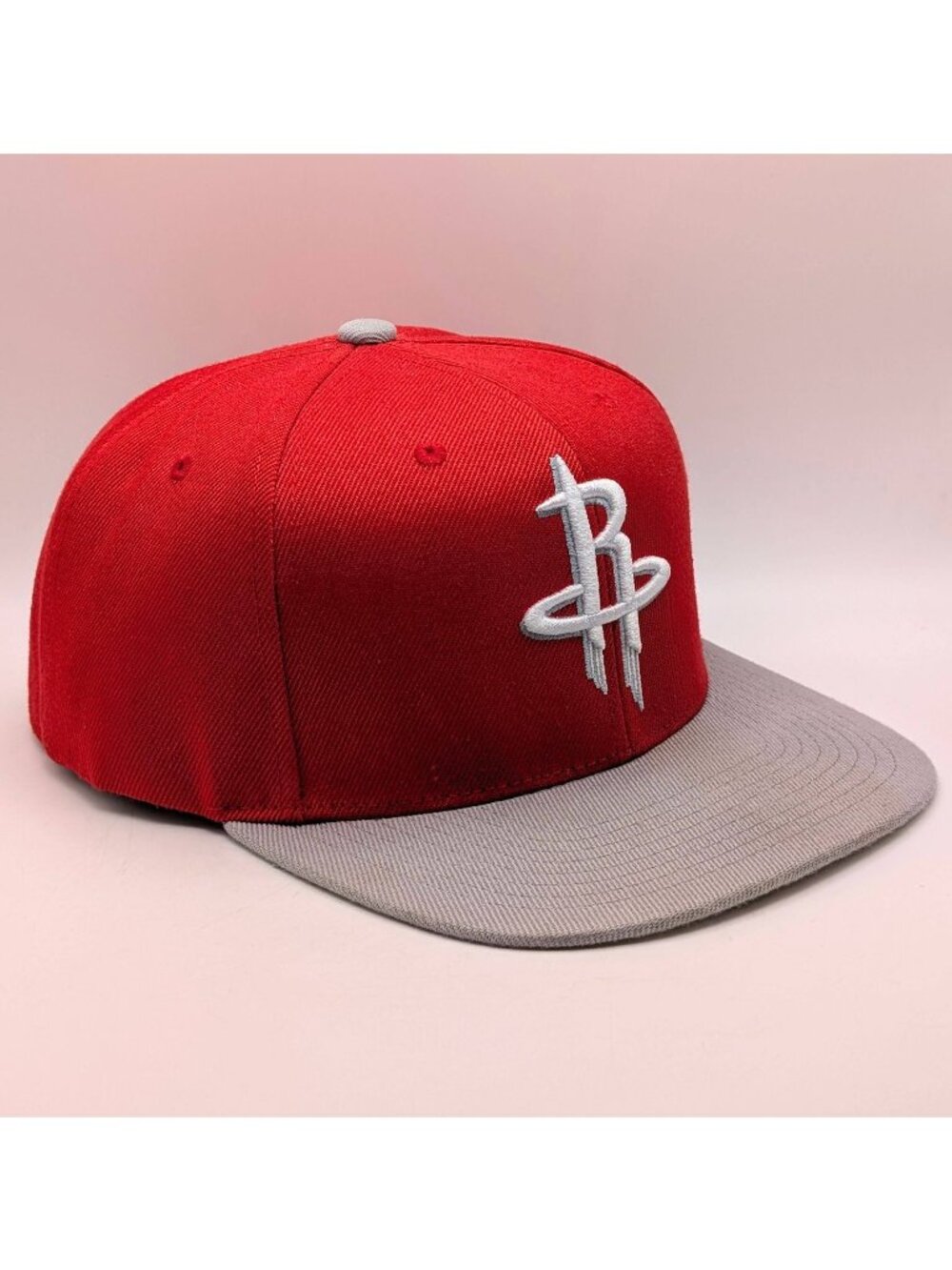 Houston Rockets Mitchell & Ness Snapback Cap Hat NBA Basketball Retro Red Gray